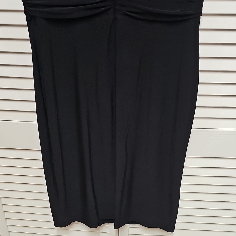 NWT American Living Black Sequin-Trim Cap-Sleeve Midi Dress Wrap Style Skirt 10 - Picture 7 of 10